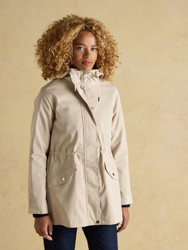 Joules Portwell Neutral Hooded Waterproof Raincoat