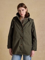 Joules Rainmore Khaki Button Through Waterproof Coat