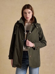 Joules Rainmore Khaki Button Through Waterproof Coat