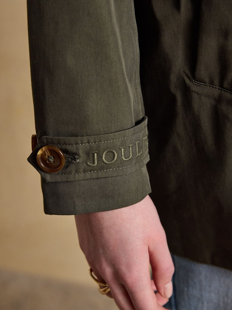 Joules Rainmore Khaki Button Through Waterproof Coat
