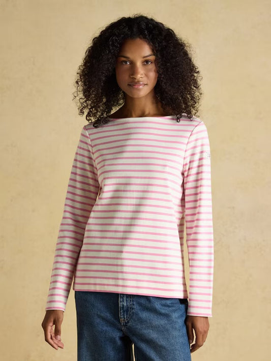 Harbour Cream/Pink Boat Neck Breton Top