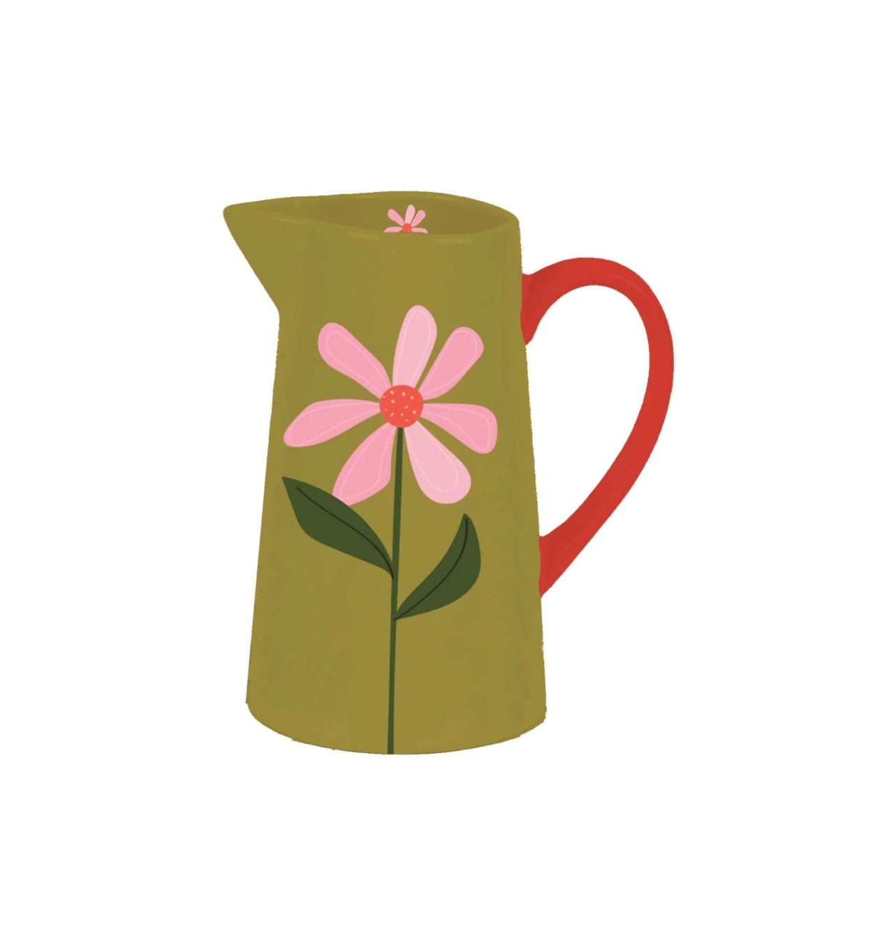 Belly Button Olive Ceramic Jug