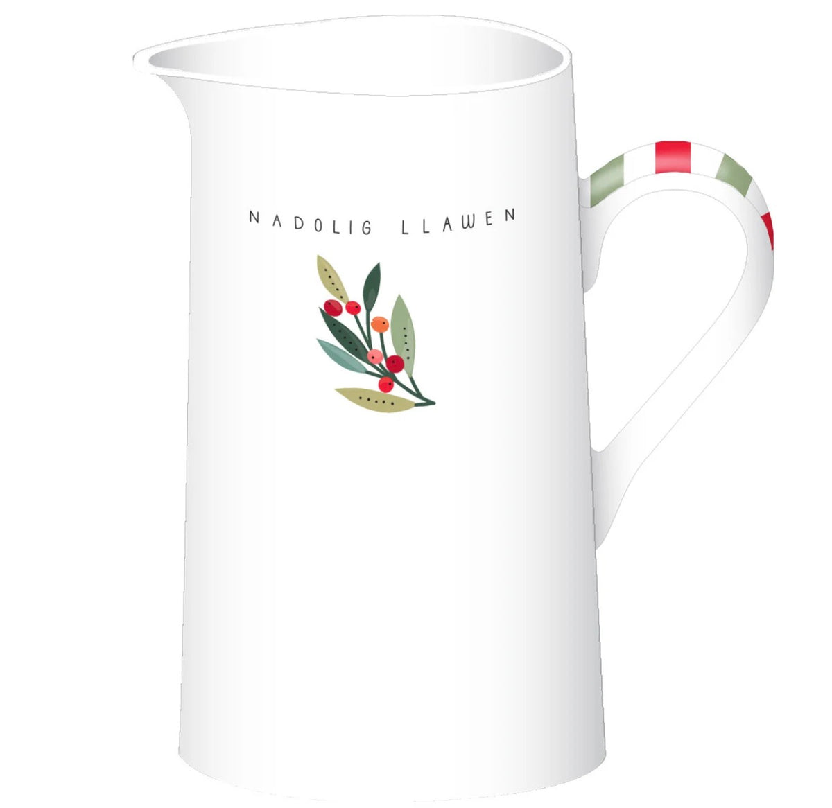 Belly Button Nadolig Llawen Sprig & Berries Ceramic Jug