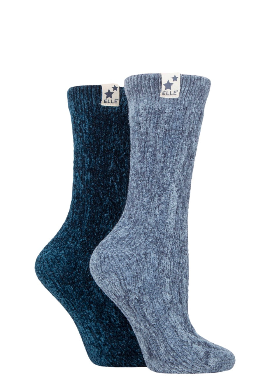 Elle Chenille Cable Knit Boot Socks 2 Pair