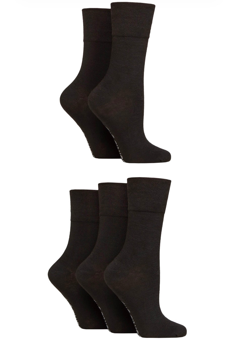 Sockshop Gentle Grip Women’s Dry Comfort Plain Socks 5-Pair