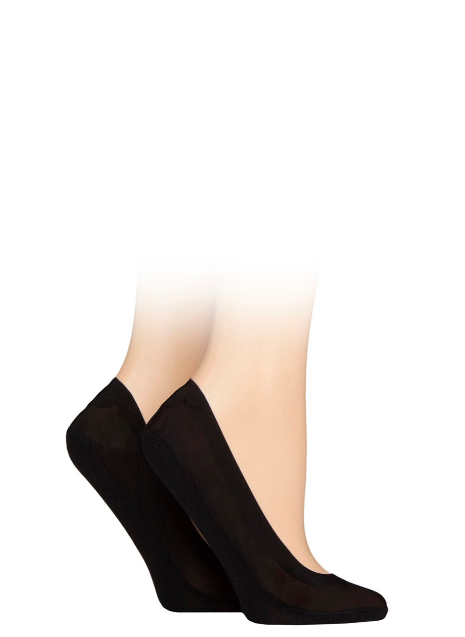 Elle Women’s Smooth Shoe Liners 2-Pair Black