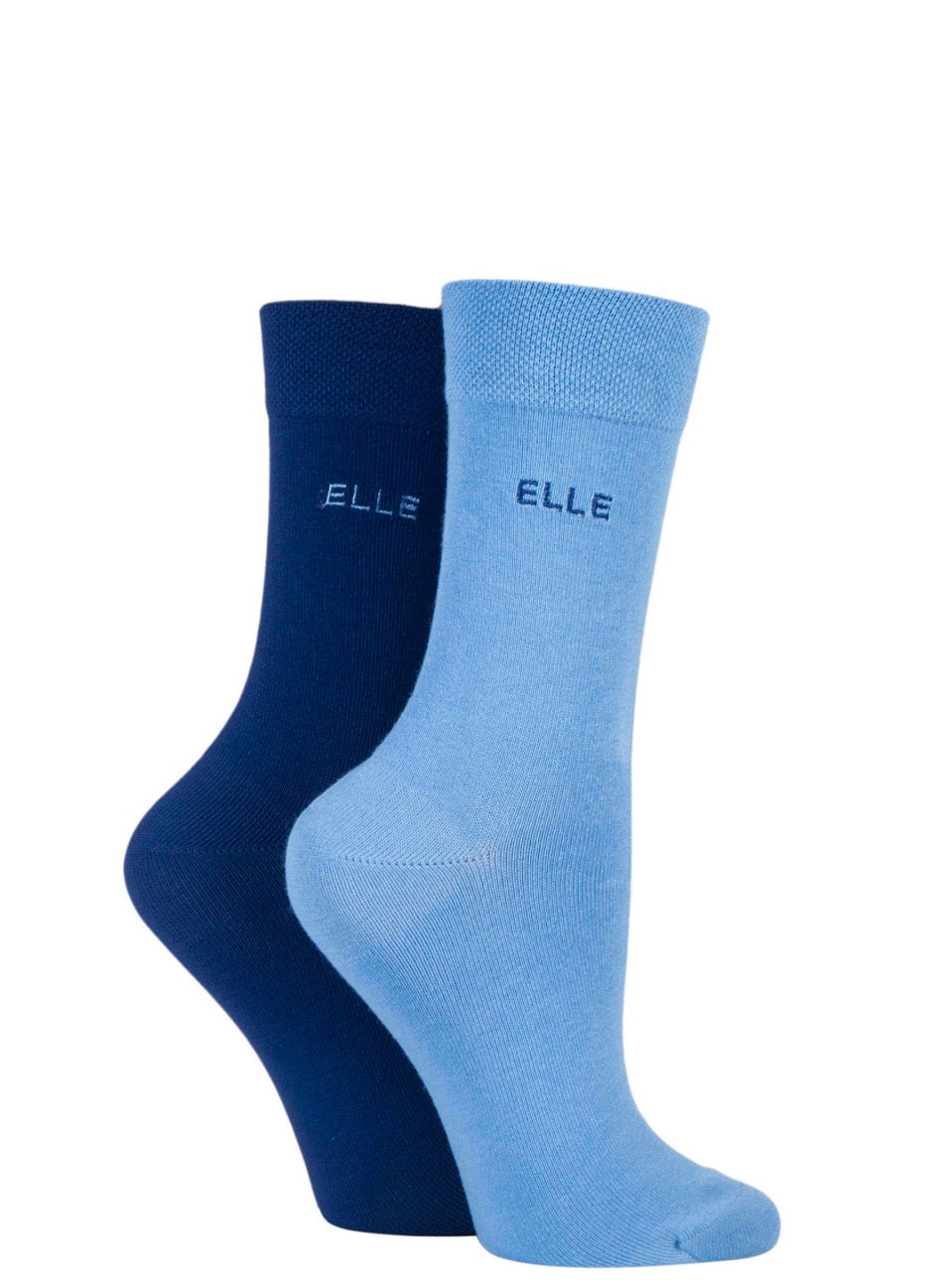 Elle Bamboo Women’s Blue Socks 2 Pair