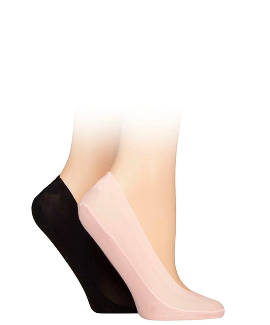 Elle Women’s Smooth Shoe Liners 2-Pair Pink/Black