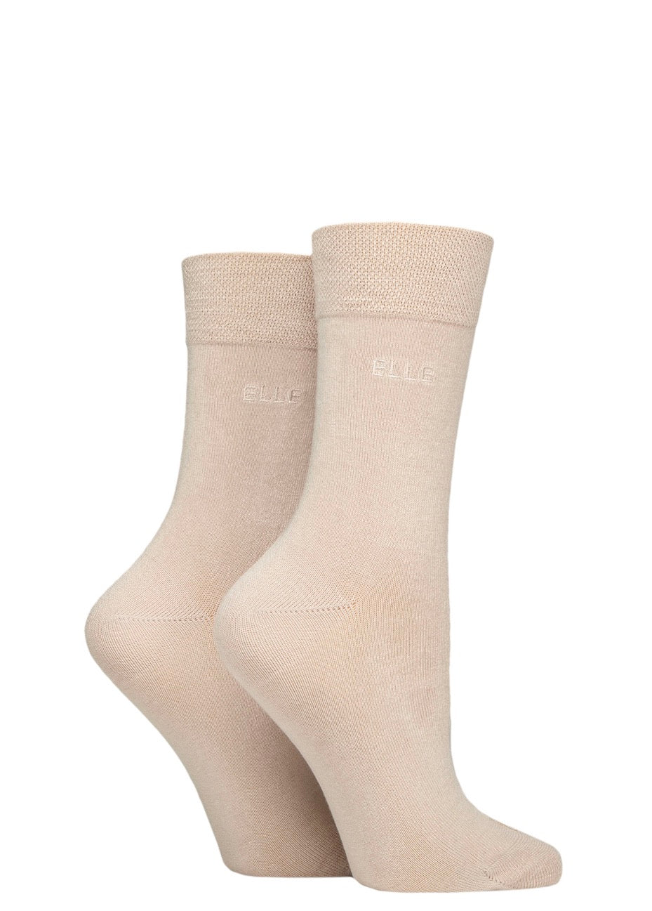 Elle Bamboo Socks 2 Pair Neutral