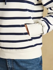 Joules Milbourne Cream & Navy Striped Cotton Blend Hoody