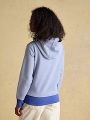 Joules Rushton Blue Striped Cotton Cowl Neck Hoodie