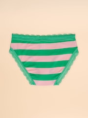 Joules Green & Pink Striped Knickers