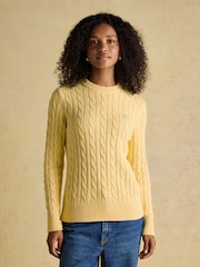 Joules Classic Yellow Cable Knit Jumper