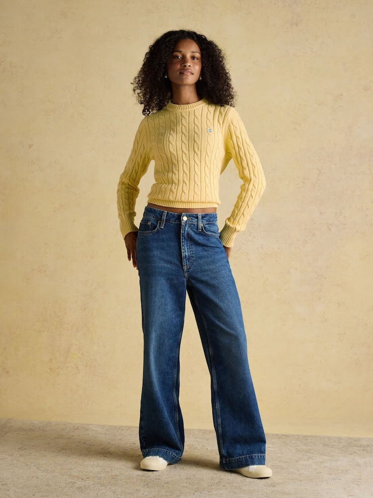 Joules Classic Yellow Cable Knit Jumper