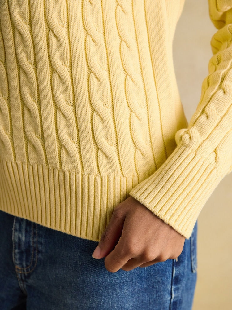 Joules Classic Yellow Cable Knit Jumper