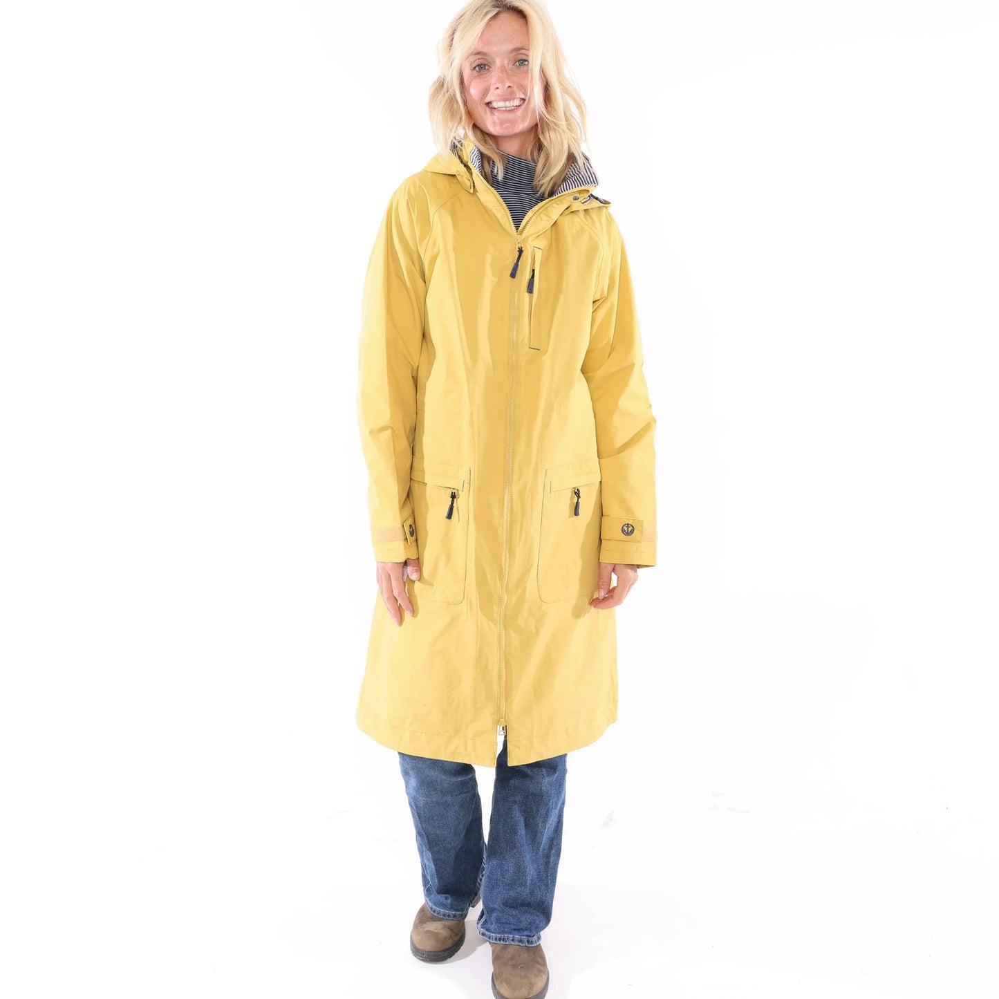 Ladies Longline Waterproof Jacket in Heather by Lazy Jacks
