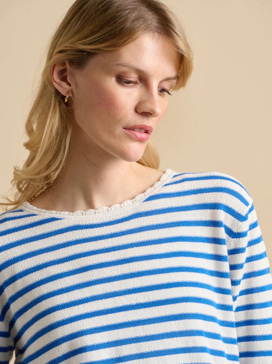 Scallop Neck Knitted Jumper