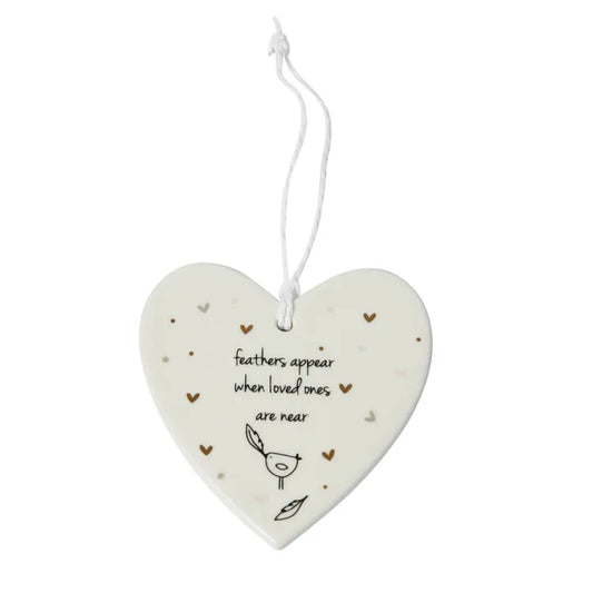 Feathers Appear Ceramic Heart