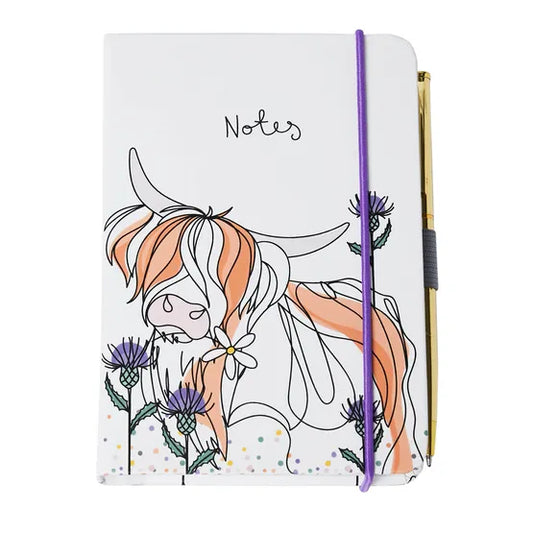 Highland Cow A4 Pocket Notebook With Pen