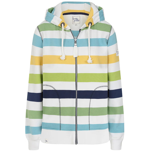 Lazy Jacks Ladies Stripe Full Zip Hoody - Greens