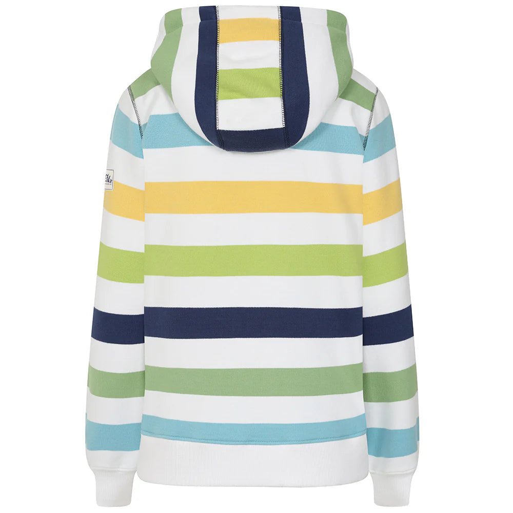 Lazy Jacks Ladies Stripe Full Zip Hoody - Greens