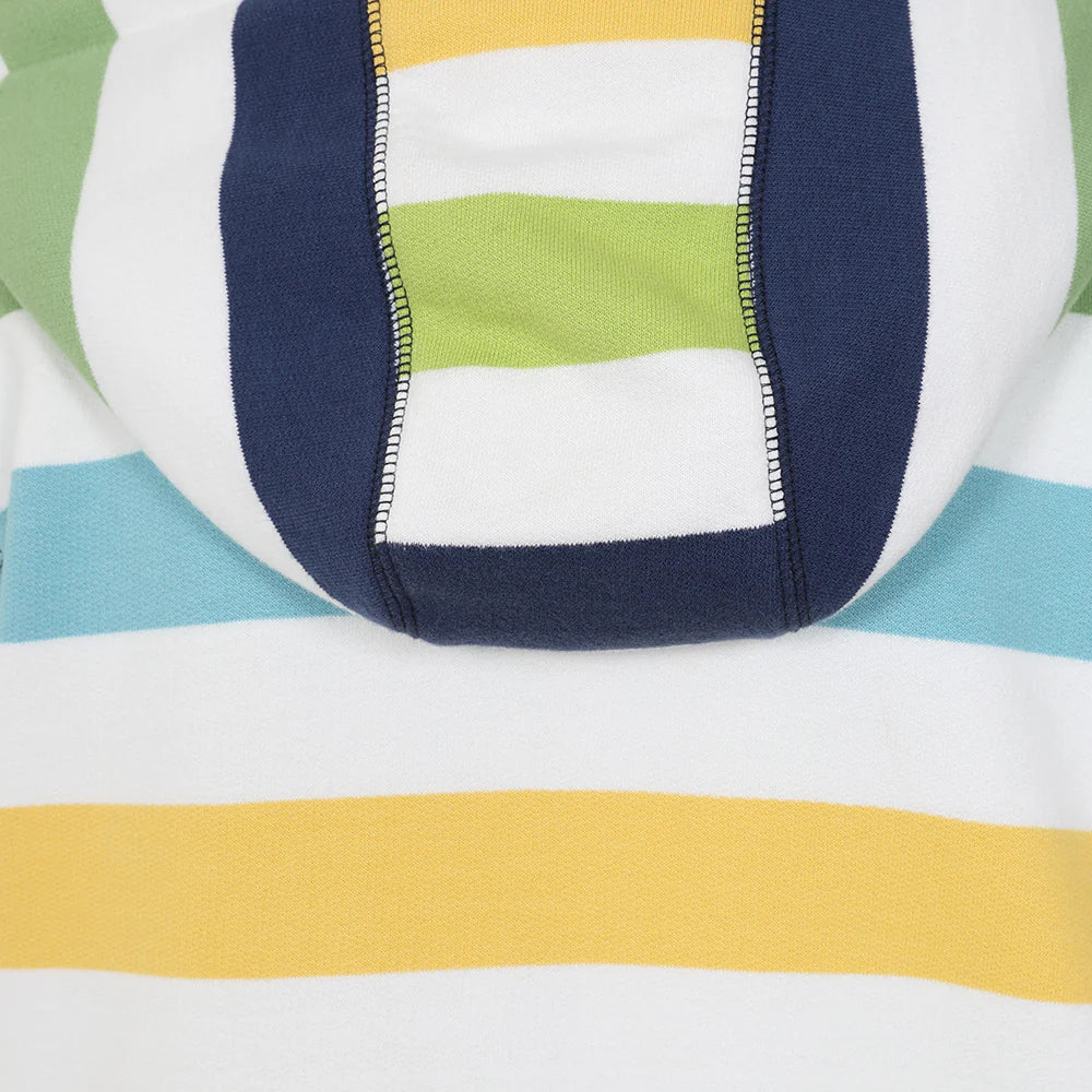 Lazy Jacks Ladies Stripe Full Zip Hoody - Greens