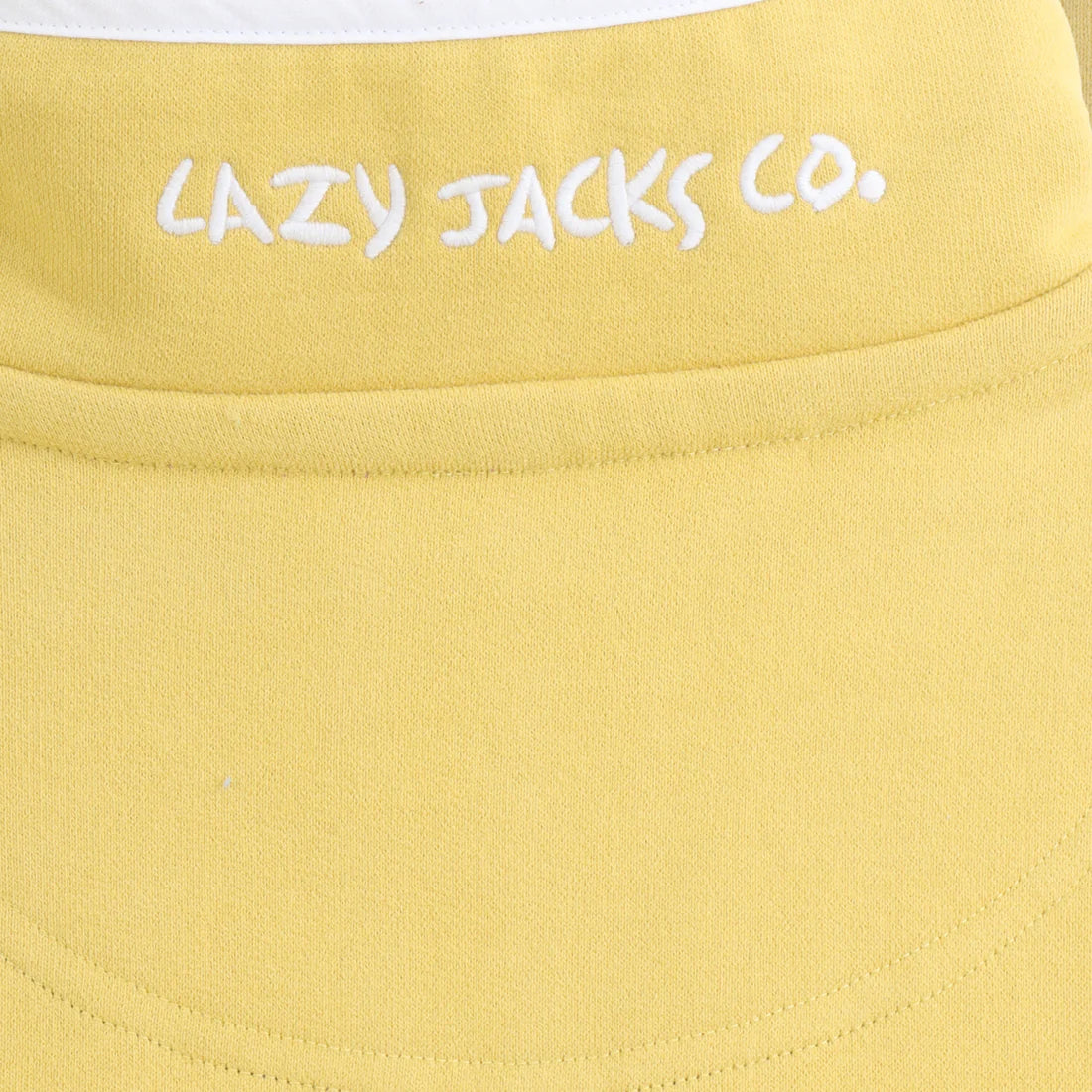 Lazy Jacks Supersoft 1/4 Zip Sweatshirt - Lemon With White Trim
