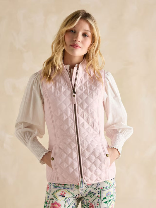 Minx Pink Showerproof Diamond Quilted Gilet