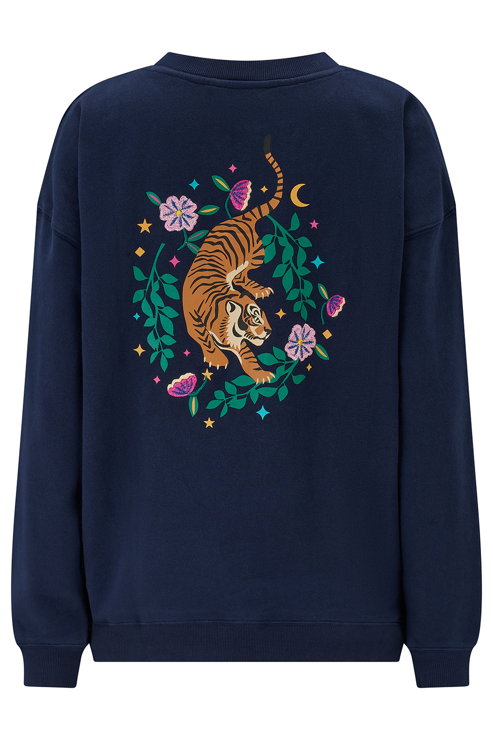 Sugarhill Magic Midnight Tiger Relaxed Eadie Sweatshirt in Navy
