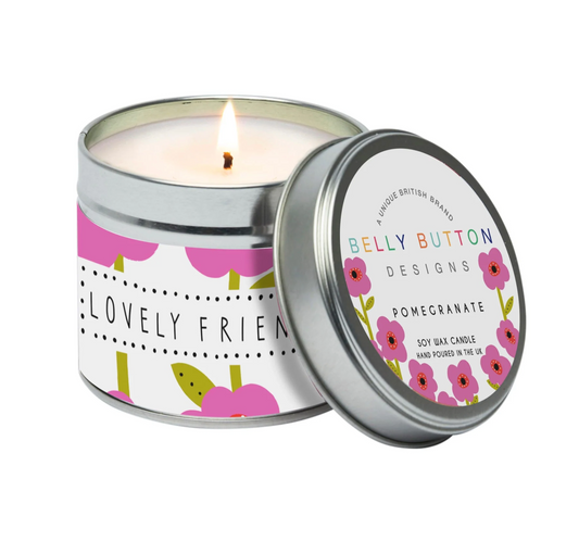 Mauve Flower Lovely Friend Pomegranate Soy Wax Tin Candle