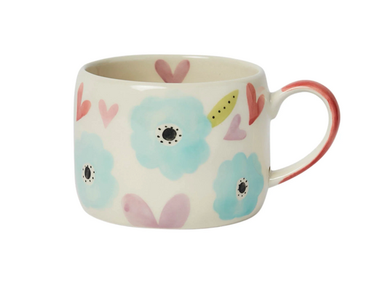 Hearts & Flowers Stoneware Mug  - Belly Button