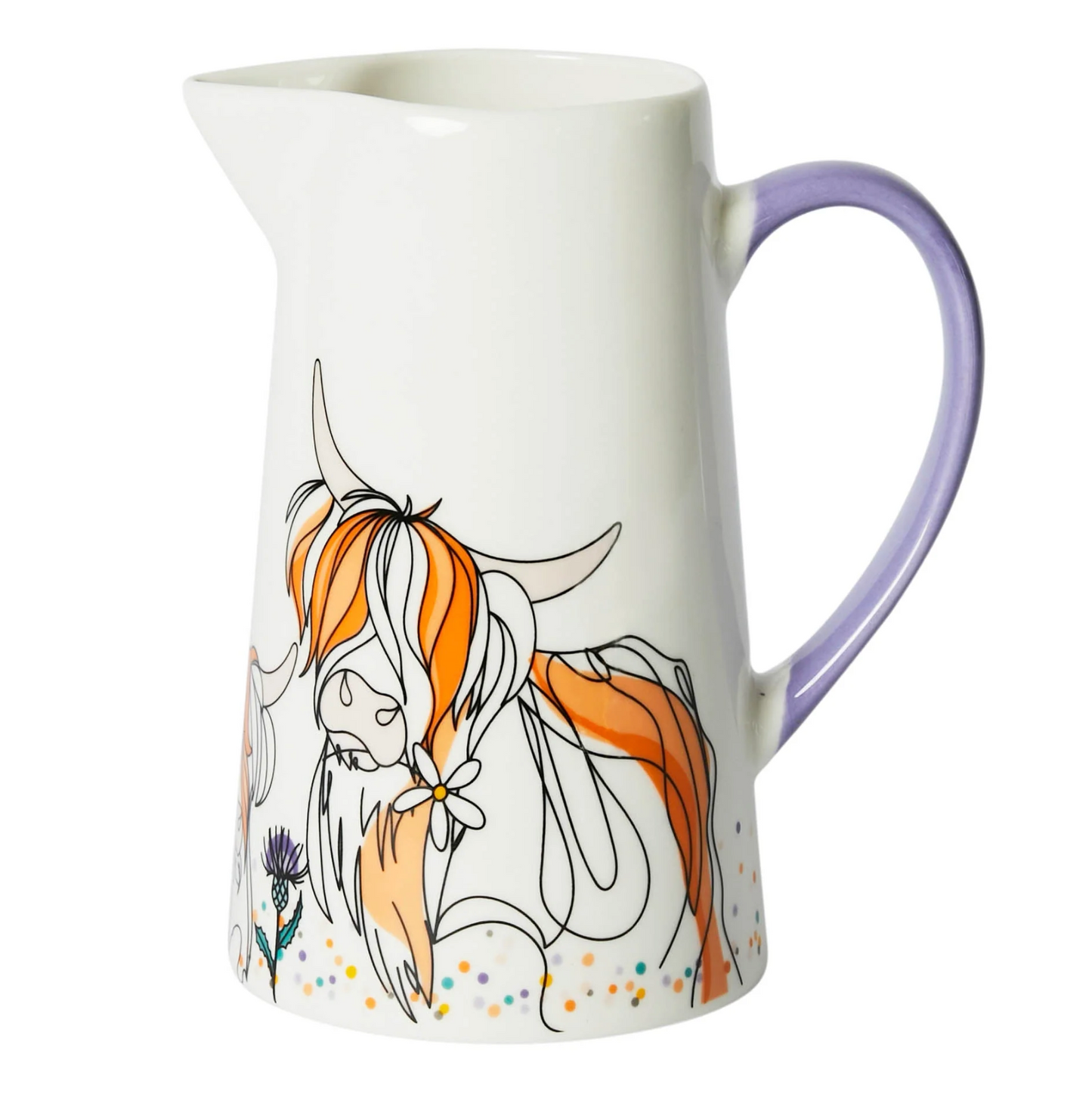 Highland Cow Large Bone China Ceramic Jug - Belly Button