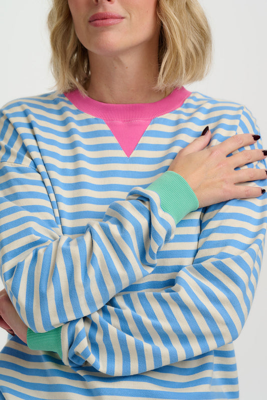 Sugarhill Lucia Sweatshirt Off White/Blue/Pink