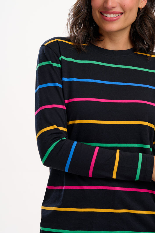 Sugarhill Brunswick Long Sleeve T-Shirt in Black/Multi Nightglow