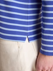 Joules Harbour Dark Blue/Blue Sky Boat Neck Long Sleeve Breton Stripe Top