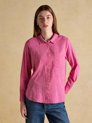 Joules Ida Pink Long Sleeved Cotton Shirt