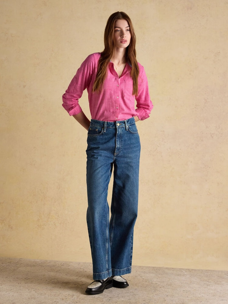 Joules Ida Pink Long Sleeved Cotton Shirt