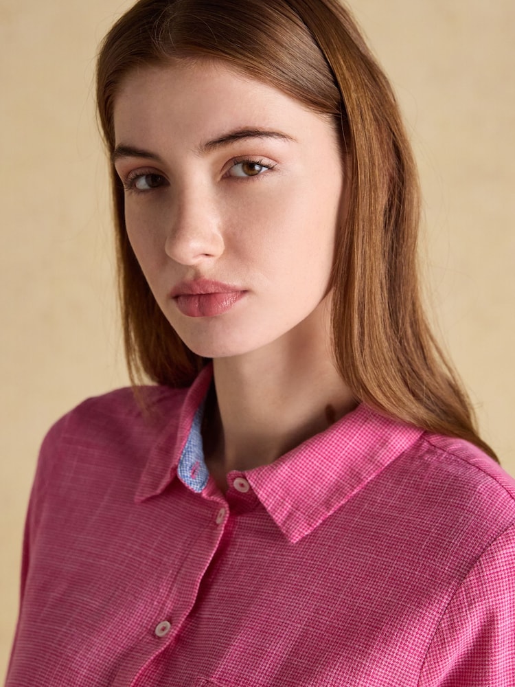 Joules Ida Pink Long Sleeved Cotton Shirt