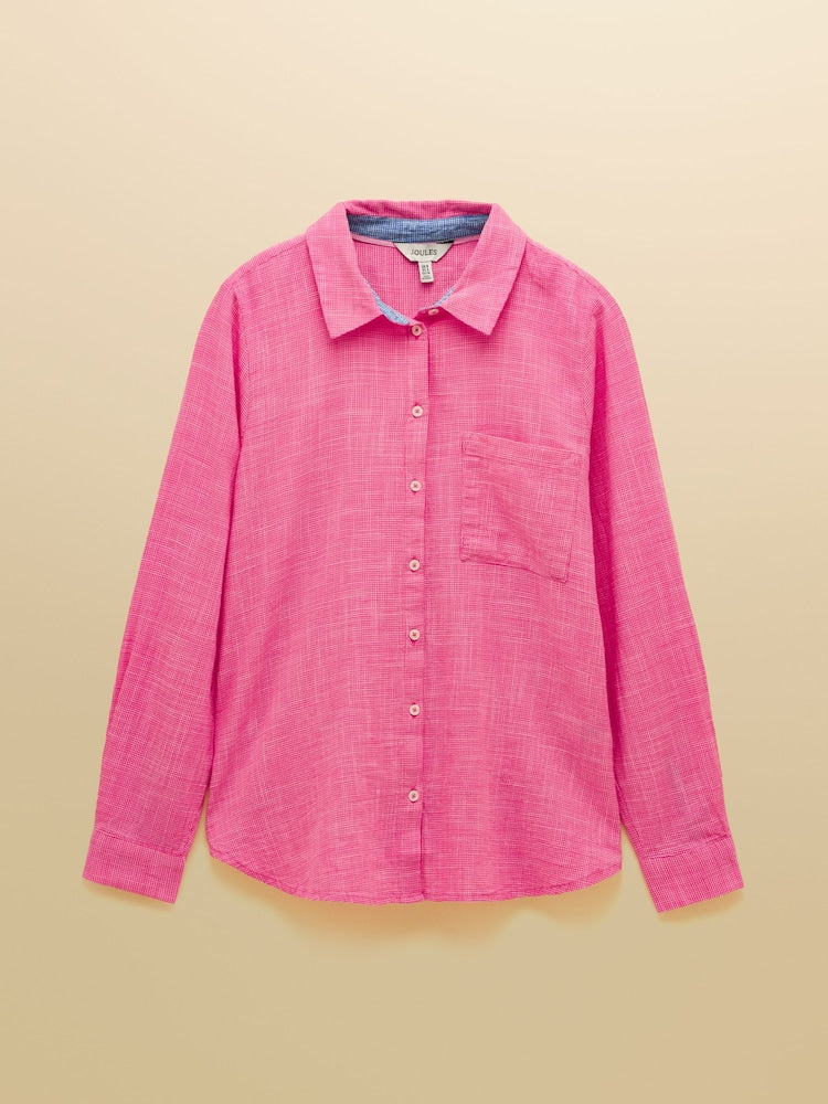 Joules Ida Pink Long Sleeved Cotton Shirt